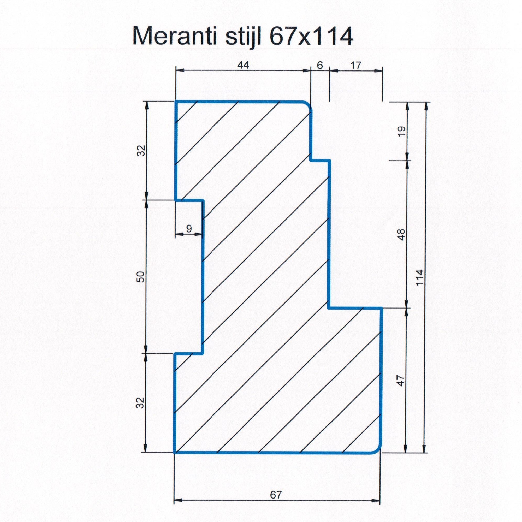 リコページ Meranti 67x114 kozijnhout stijl L=3050 mm | 3050 | KOZHOUT